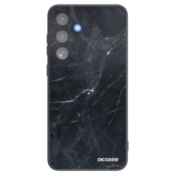 Picasee Μαύρη θήκη σιλικόνης για Samsung Galaxy S25 FE 5G - Black marble