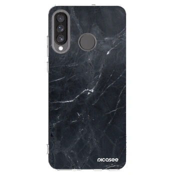 Picasee διαφανής θήκη σιλικόνης Huawei P30 Lite - Black marble
