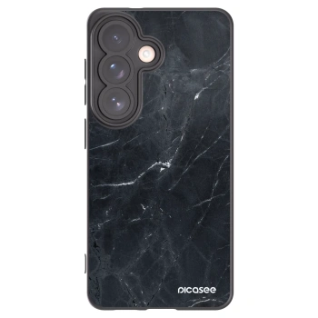 Picasee Μαύρη θήκη σιλικόνης για Samsung Galaxy S26 - Black marble