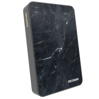 Picasee Powerbank με MagSafe 10 000 mAh Γκρί - Black marble