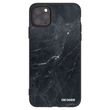 Picasee Μαύρη θήκη σιλικόνης για Apple iPhone 11 Pro Max - Black marble