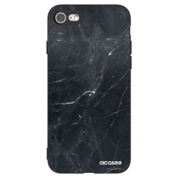 Picasee Μαύρη θήκη σιλικόνης για Apple iPhone SE 2020 - Black marble