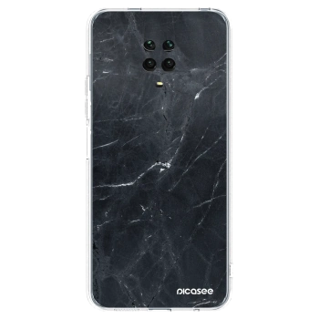 Picasee διαφανής θήκη σιλικόνης Xiaomi Redmi Note 9 Pro - Black marble