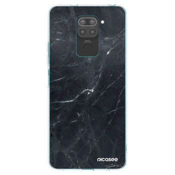 Picasee Μαύρη θήκη σιλικόνης για Xiaomi Redmi Note 9 - Black marble