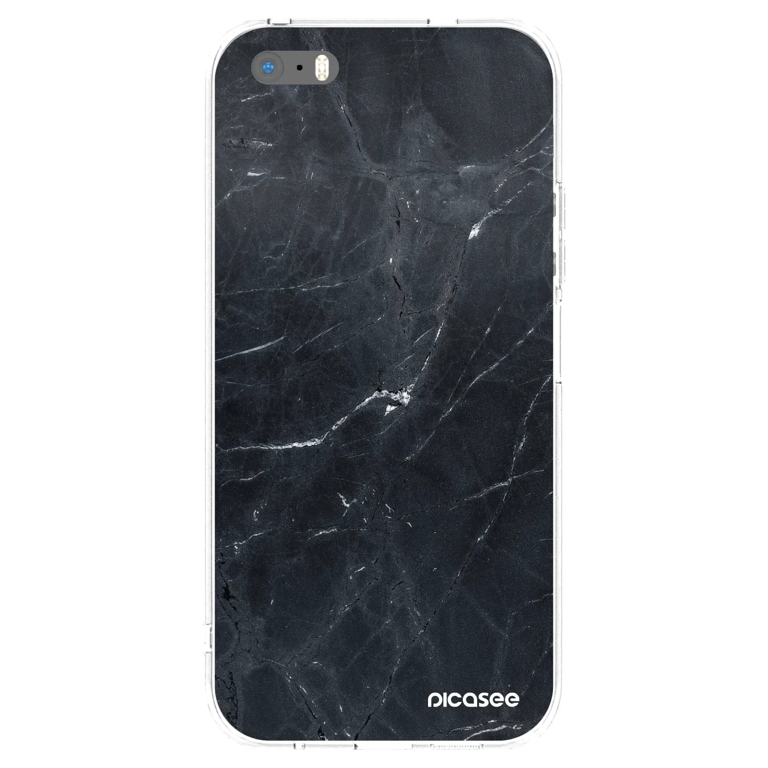 Picasee διαφανής θήκη σιλικόνης Apple iPhone 5/5S/SE - Black marble