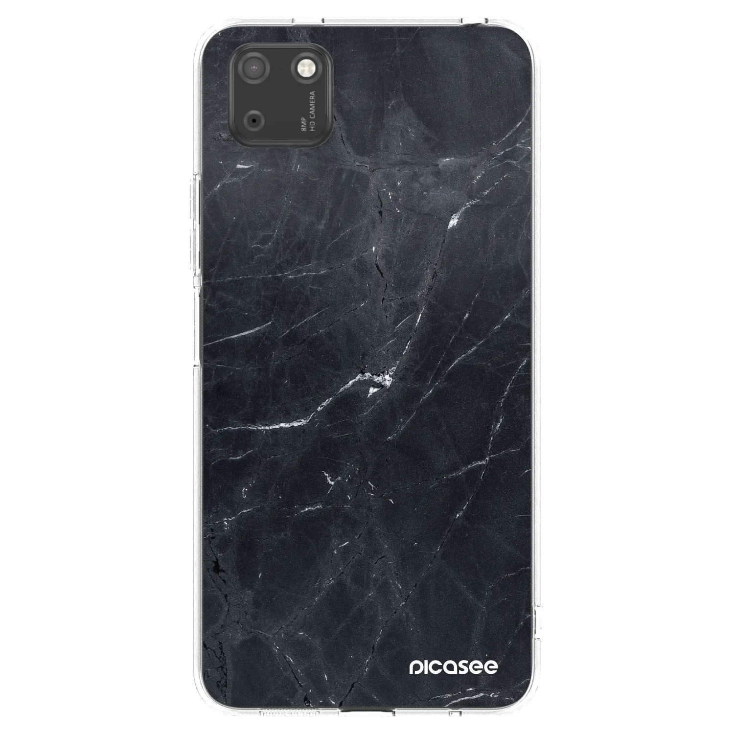 Picasee διαφανής θήκη σιλικόνης Huawei Y5P - Black marble