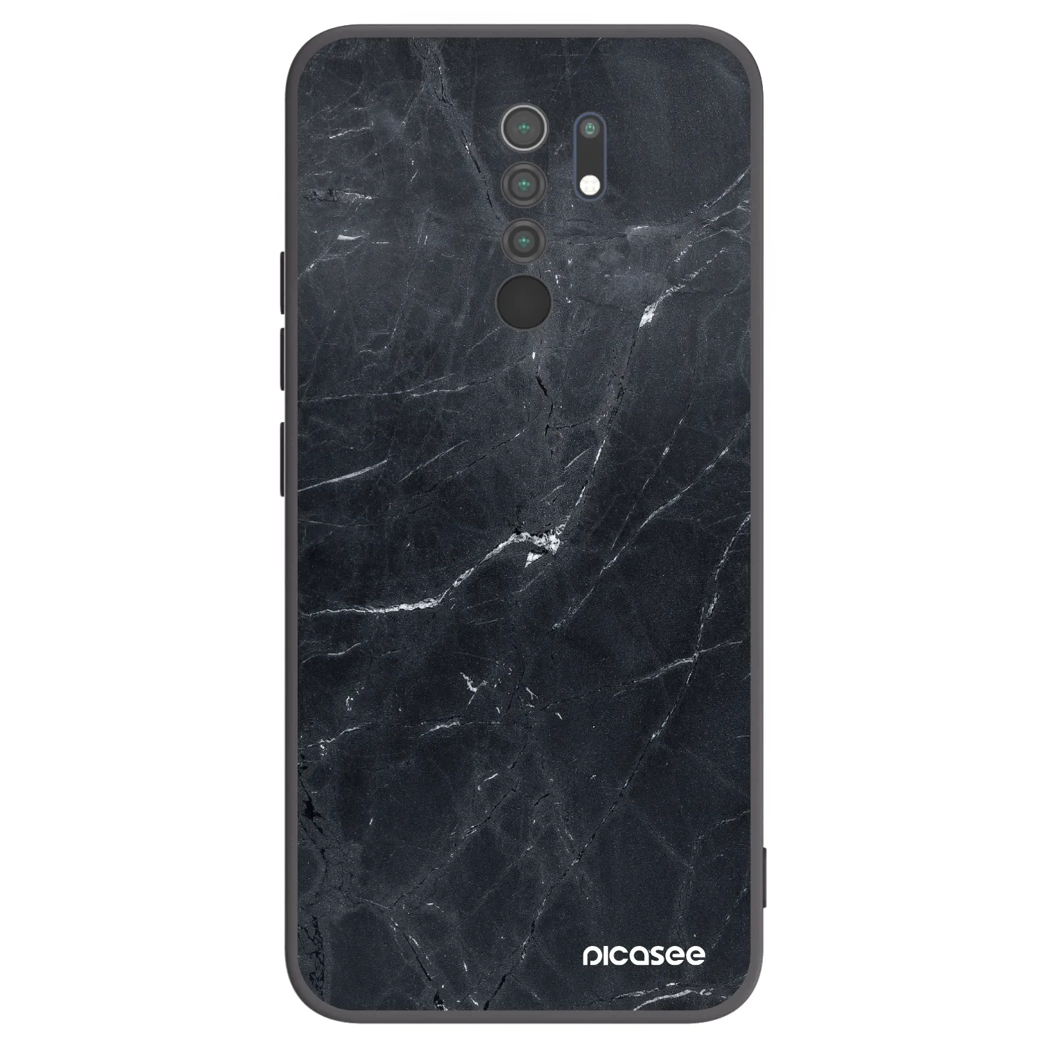 Picasee Μαύρη θήκη σιλικόνης για Xiaomi Redmi 9 - Black marble