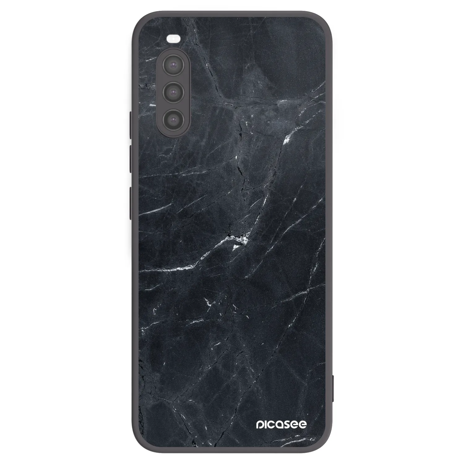 Picasee Μαύρη θήκη σιλικόνης για Sony Xperia 10 II - Black marble