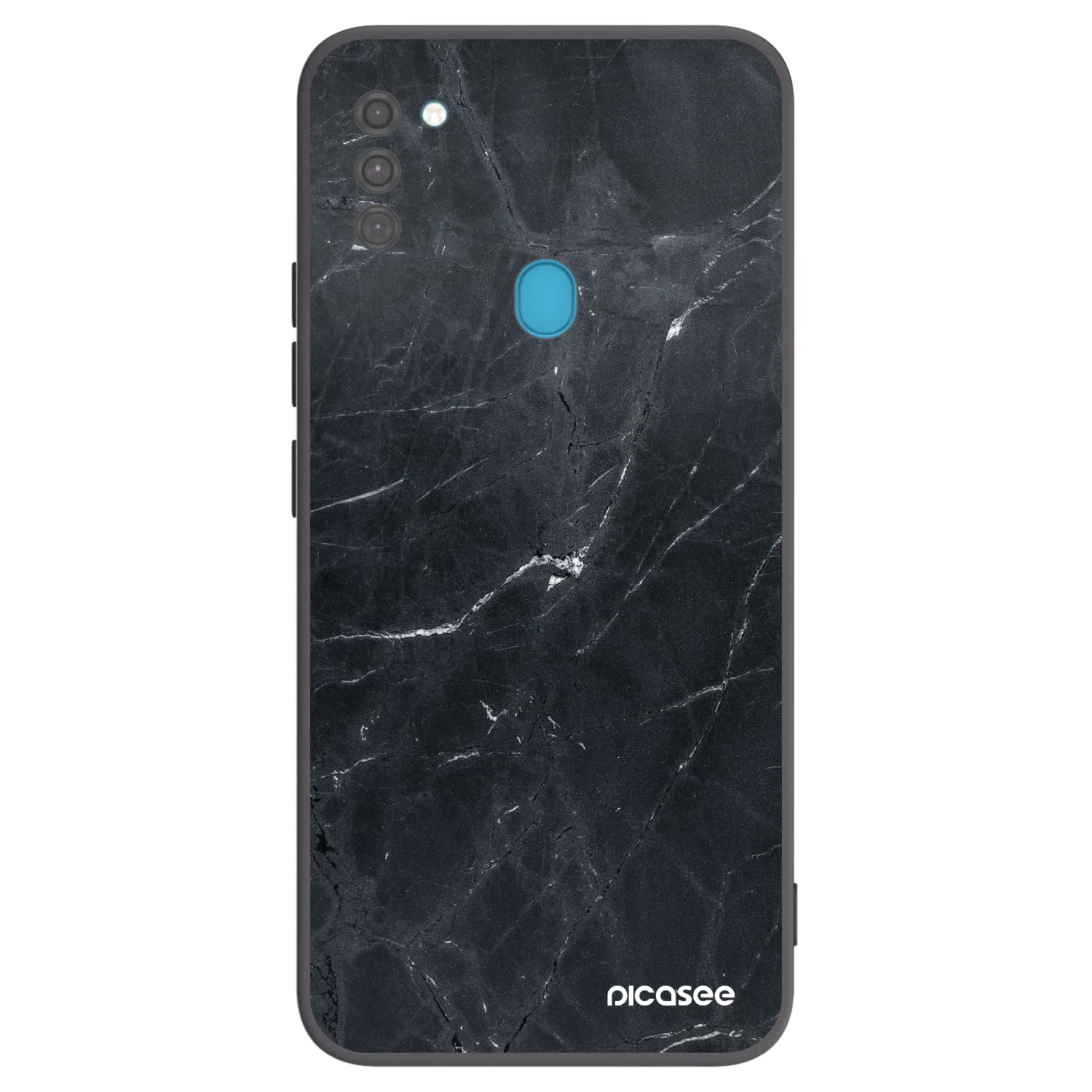 Picasee Μαύρη θήκη σιλικόνης για Samsung Galaxy M11 - Black marble