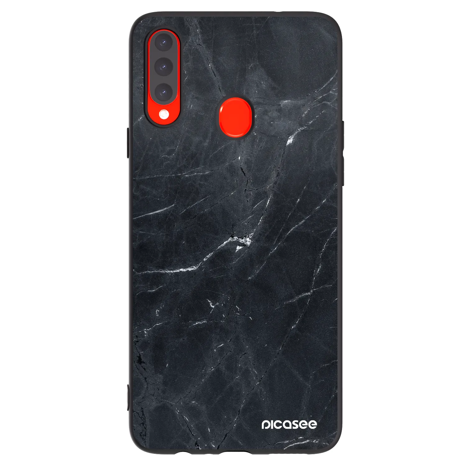 Picasee Μαύρη θήκη σιλικόνης για Samsung Galaxy A20s - Black marble