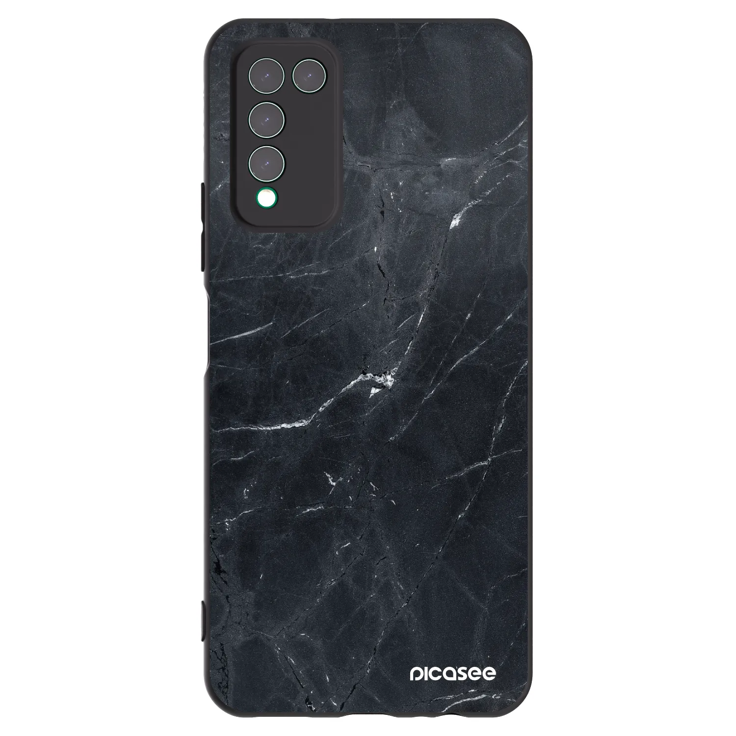Picasee Μαύρη θήκη σιλικόνης για Honor 10X Lite - Black marble