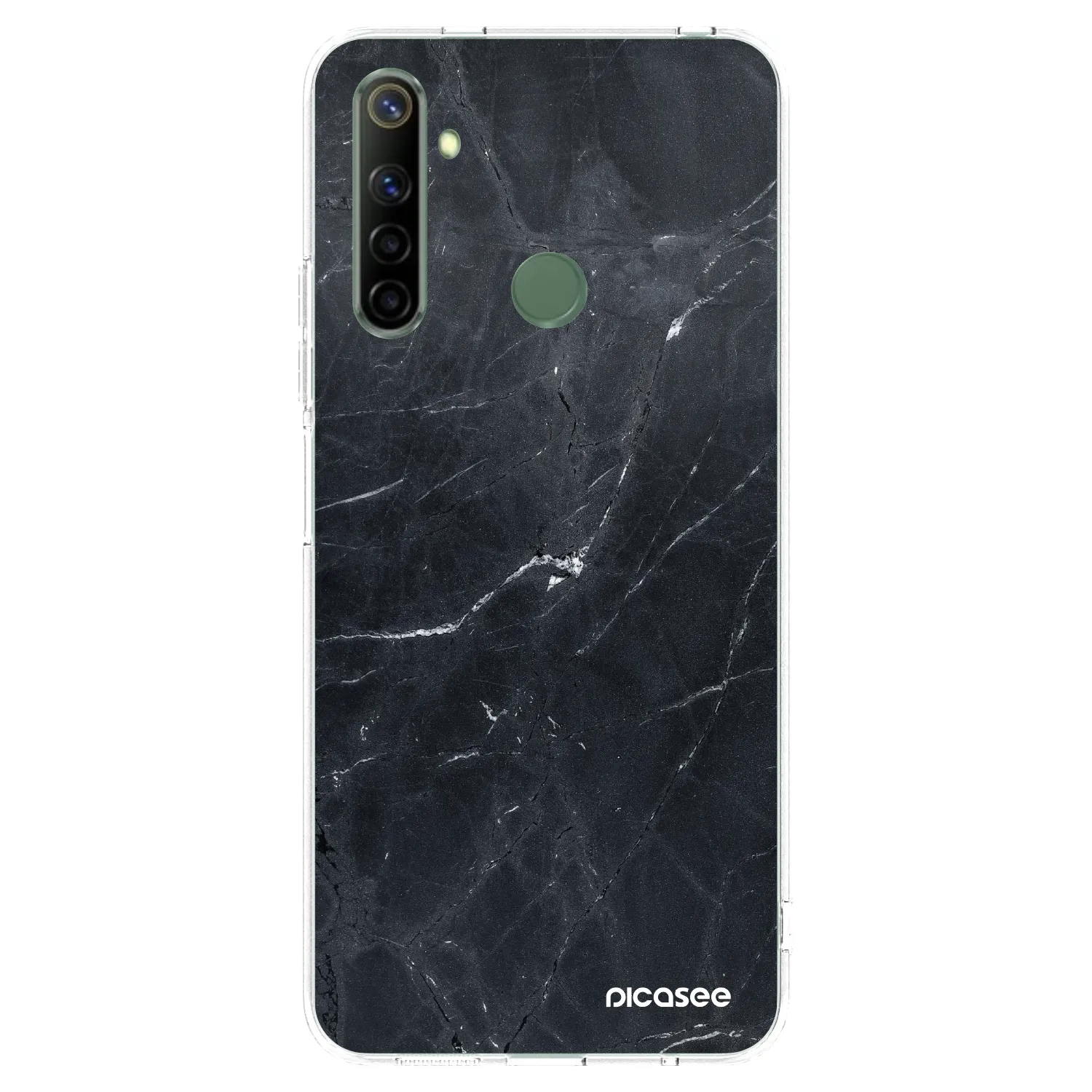 Picasee διαφανής θήκη σιλικόνης Realme 6i - Black marble