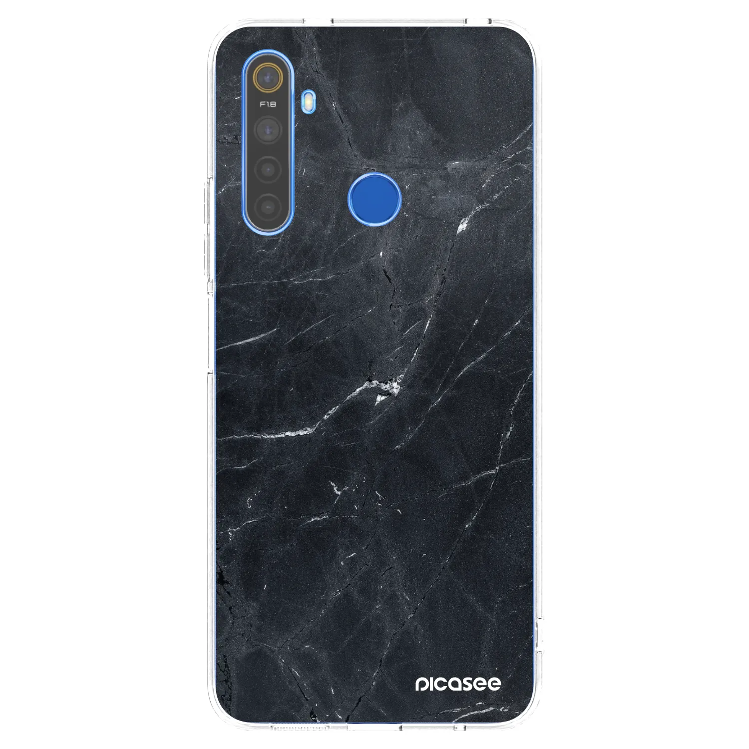 Picasee διαφανής θήκη σιλικόνης Realme 5 - Black marble