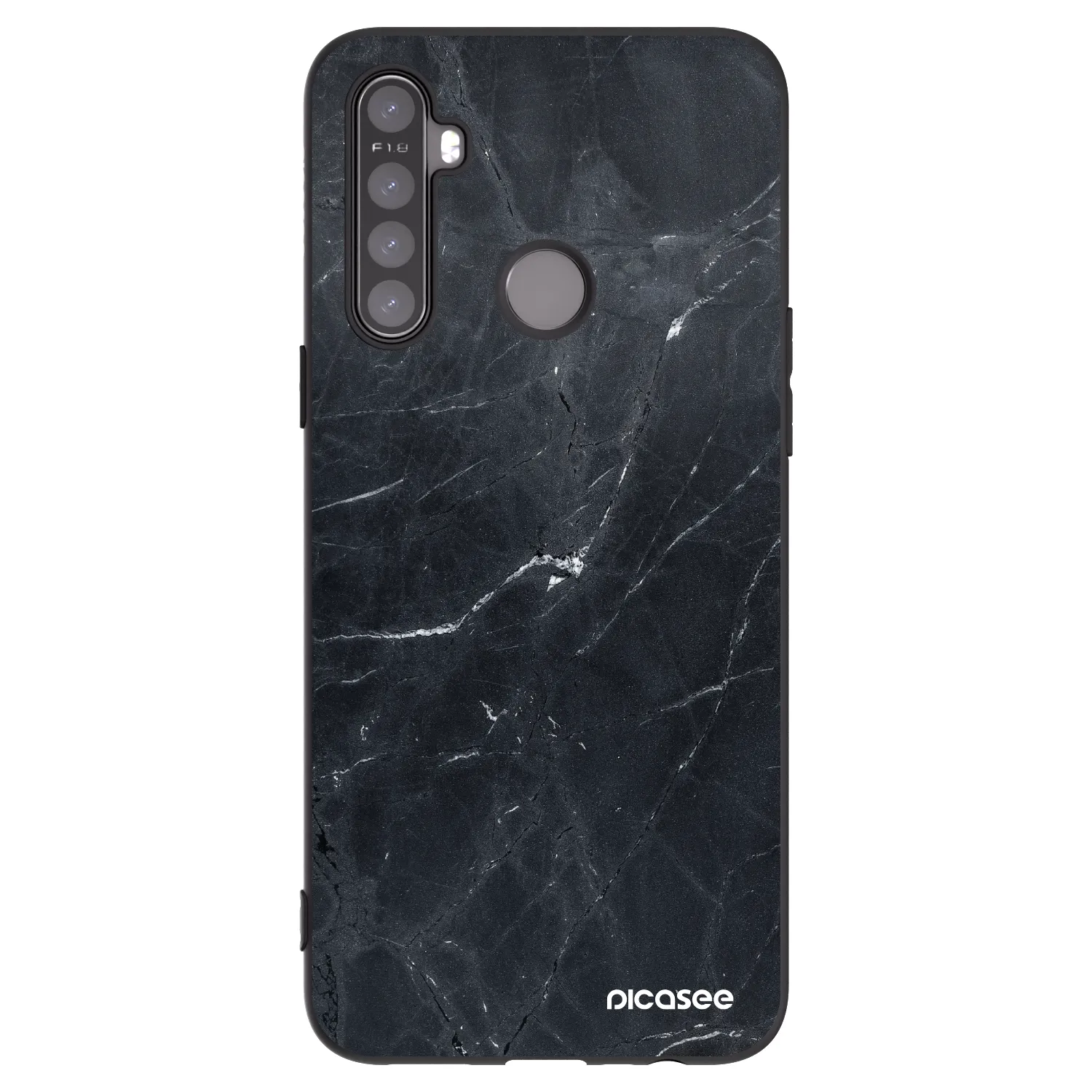 Picasee Μαύρη θήκη σιλικόνης για Realme 5 - Black marble