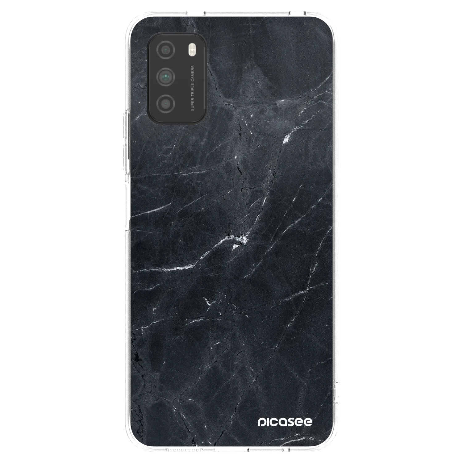 Picasee διαφανής θήκη σιλικόνης Xiaomi Poco M3 - Black marble