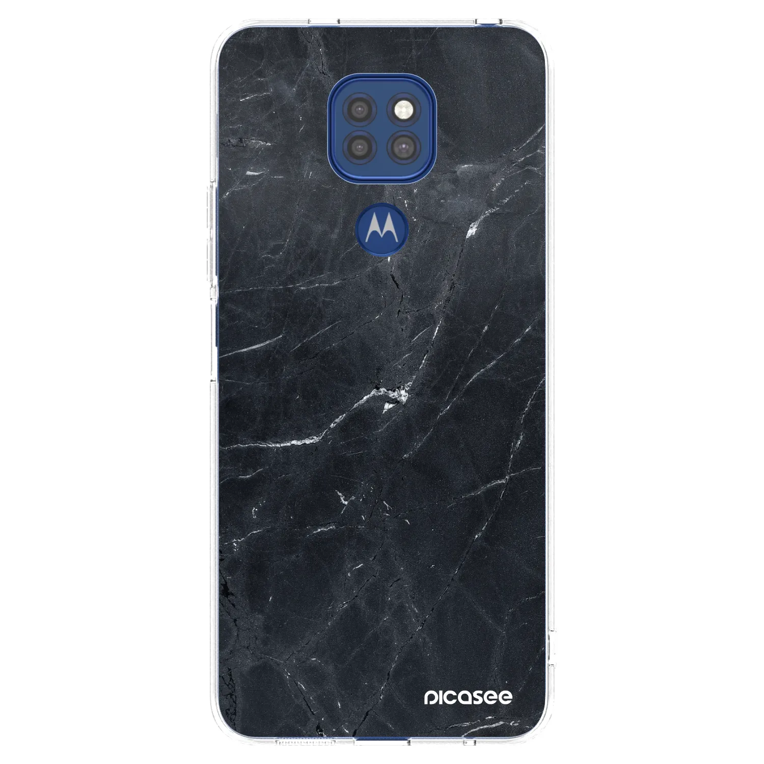 Picasee διαφανής θήκη σιλικόνης Motorola Moto G9 Play - Black marble
