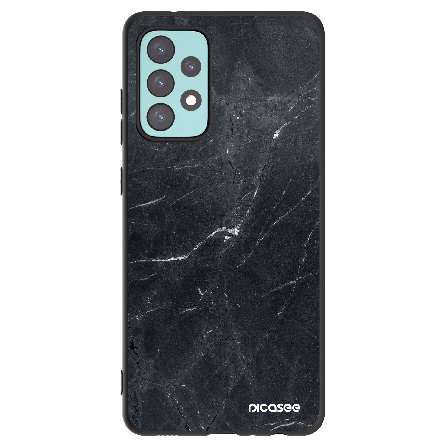Picasee Μαύρη θήκη σιλικόνης για Samsung Galaxy A72 A725F - Black marble