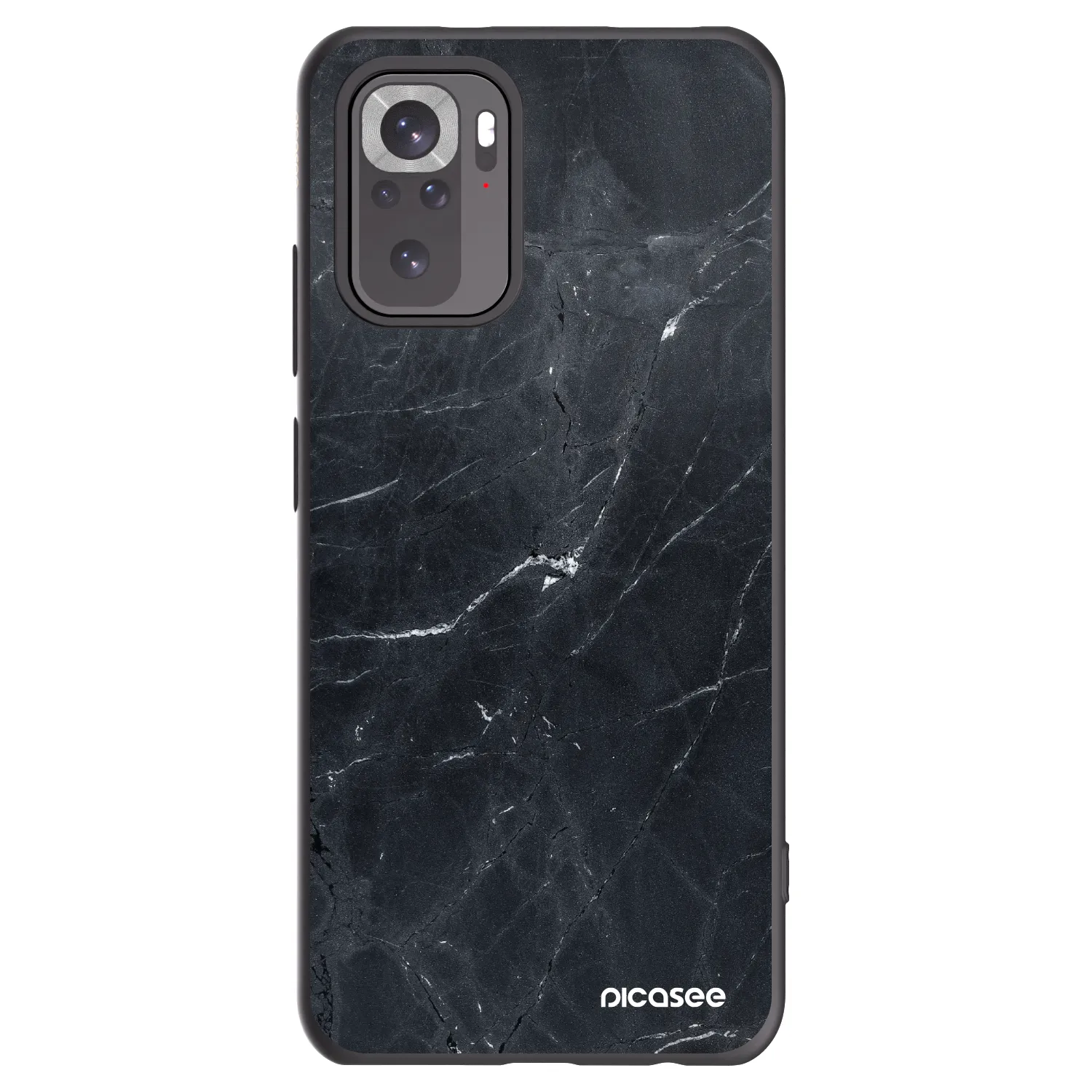 Picasee Μαύρη θήκη σιλικόνης για Xiaomi Redmi Note 10S - Black marble