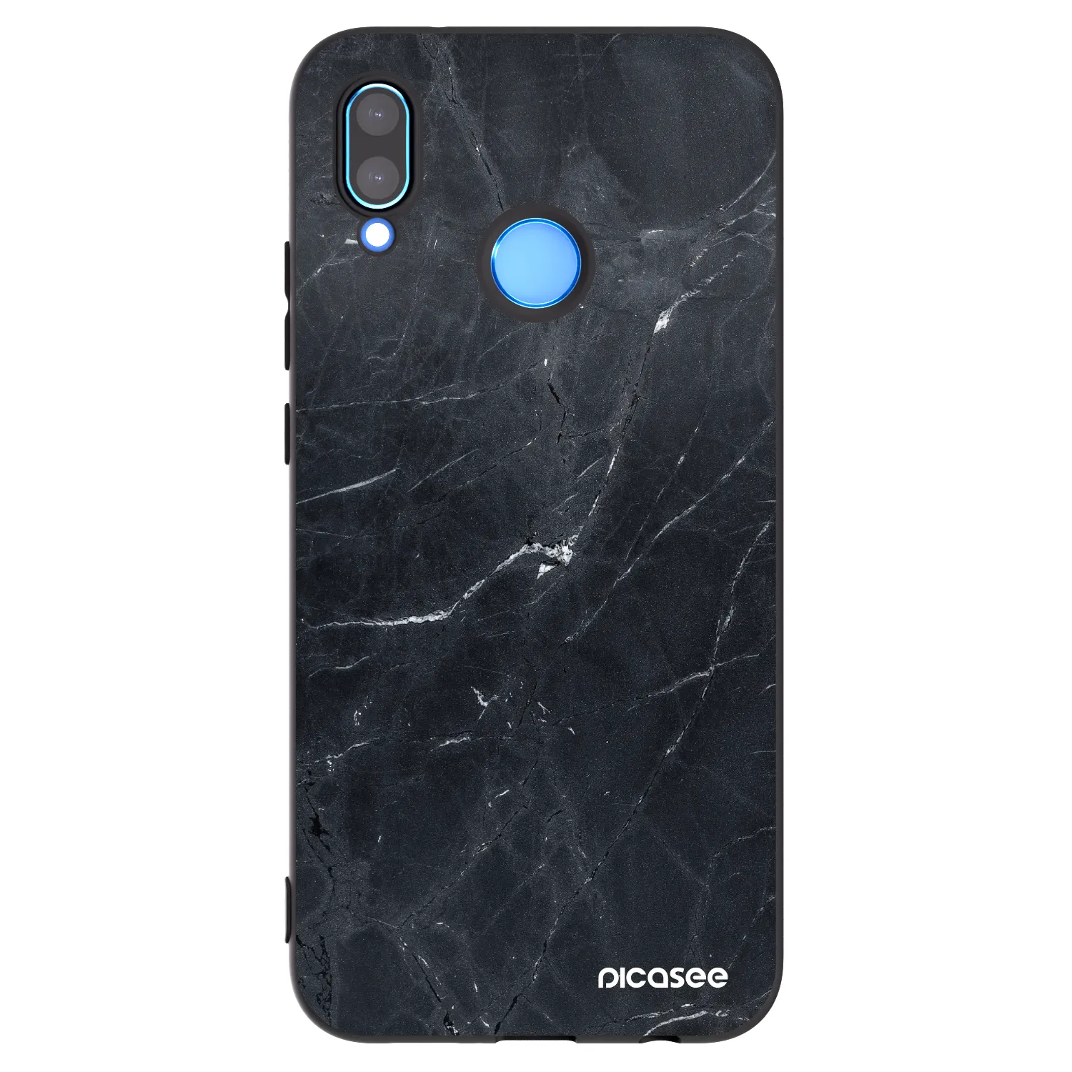 Picasee Μαύρη θήκη σιλικόνης για Huawei P20 Lite - Black marble