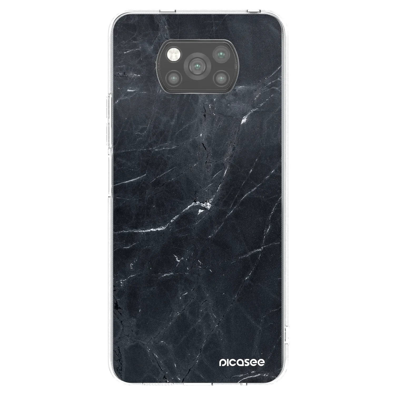 Picasee Μαύρη θήκη σιλικόνης για Xiaomi Poco X3 Pro - Black marble