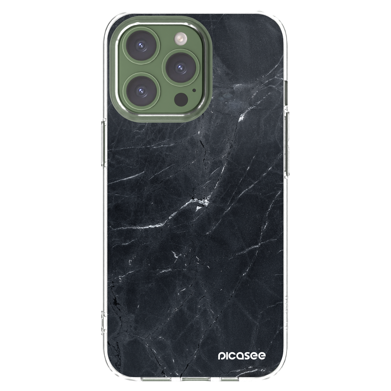 Picasee διαφανής θήκη σιλικόνης Apple iPhone 13 Pro - Black marble