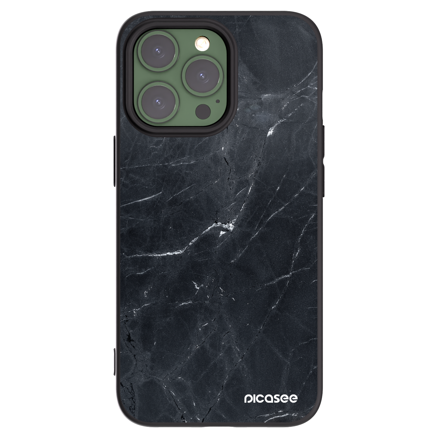 Picasee Μαύρη θήκη σιλικόνης για Apple iPhone 13 Pro - Black marble