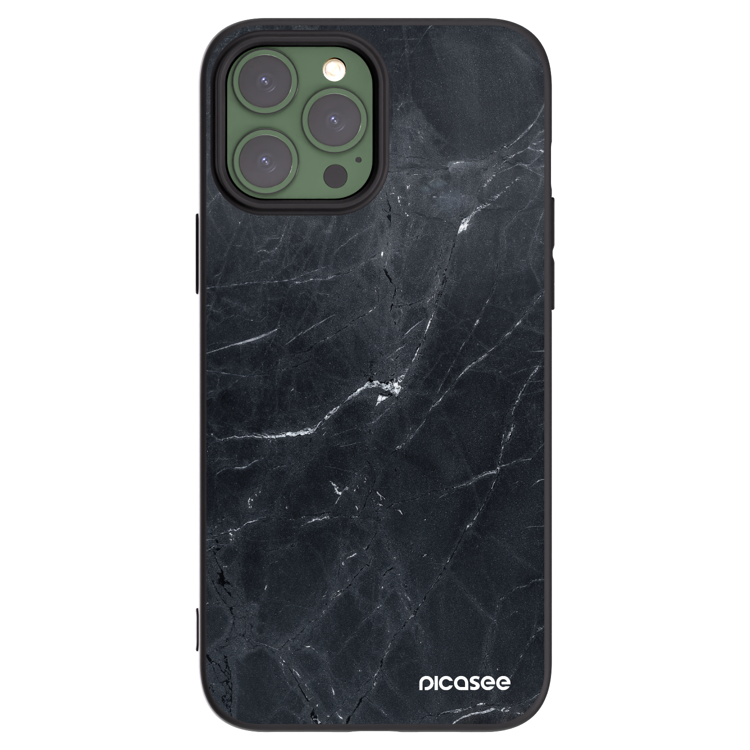 Picasee Μαύρη θήκη σιλικόνης για Apple iPhone 13 Pro Max - Black marble