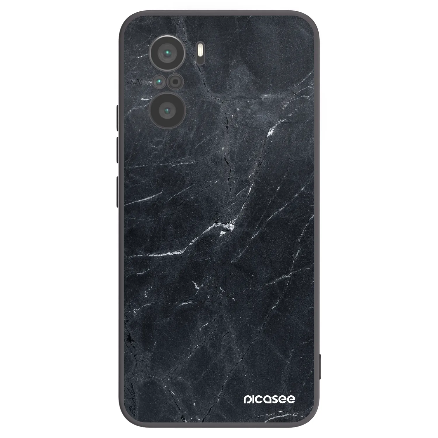 Picasee Μαύρη θήκη σιλικόνης για Xiaomi Poco F3 - Black marble