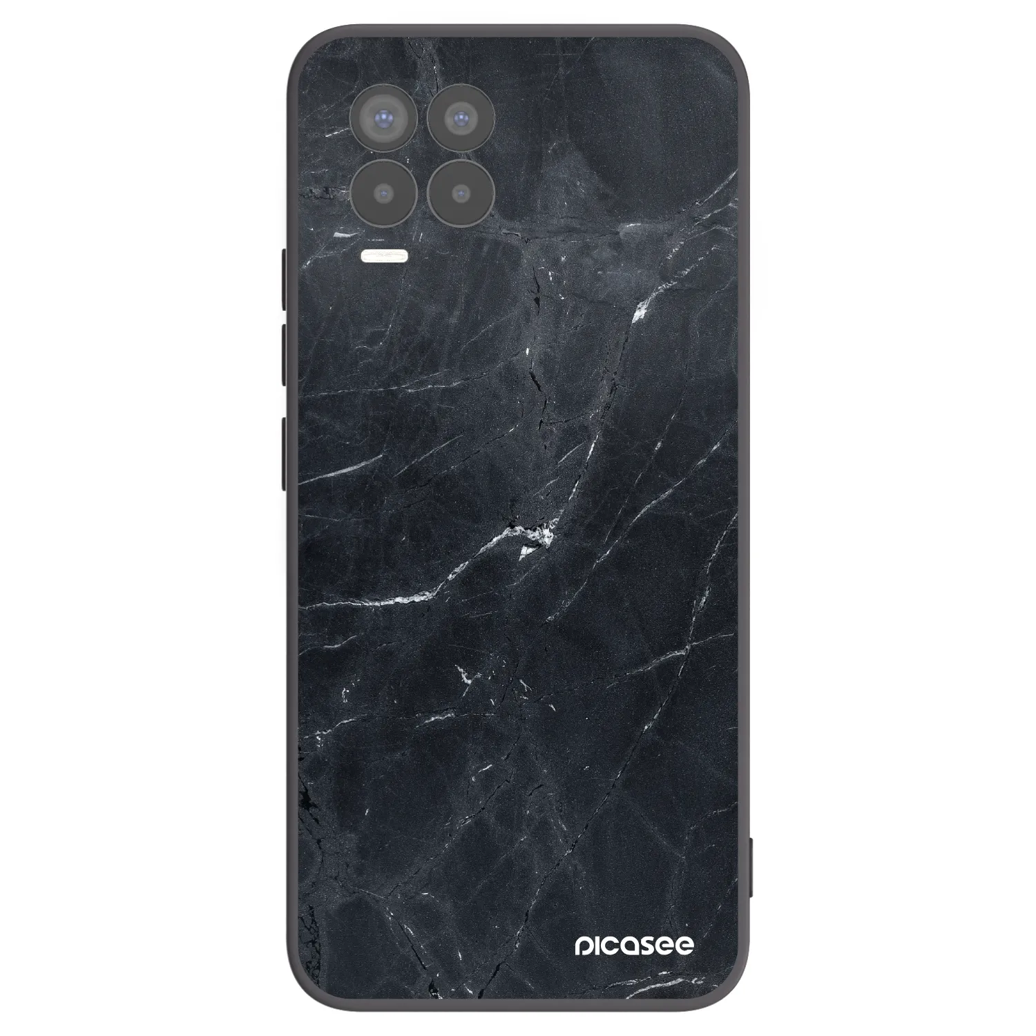 Picasee Μαύρη θήκη σιλικόνης για Realme 8 4G - Black marble
