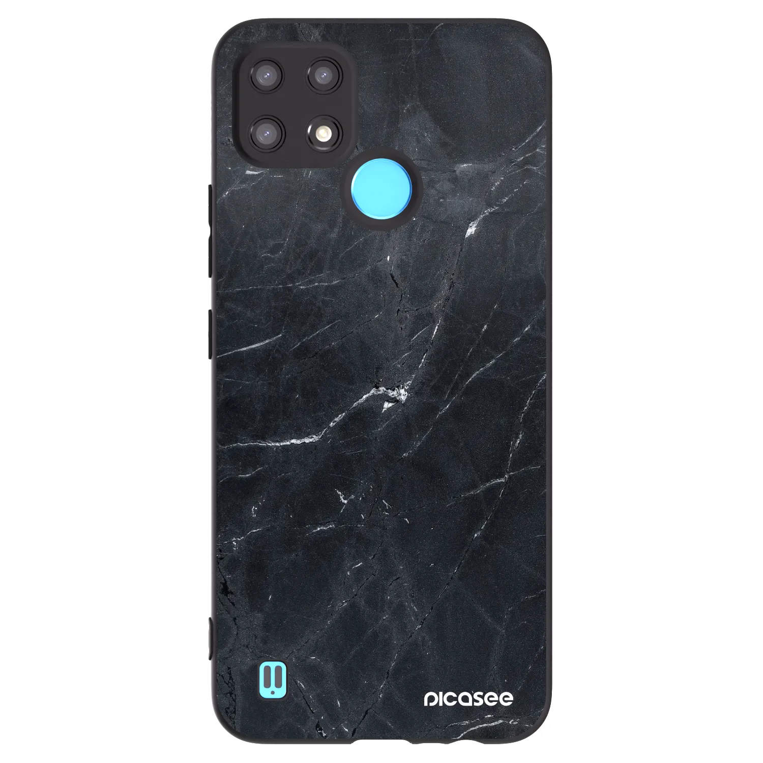 Picasee Μαύρη θήκη σιλικόνης για Realme C21 - Black marble