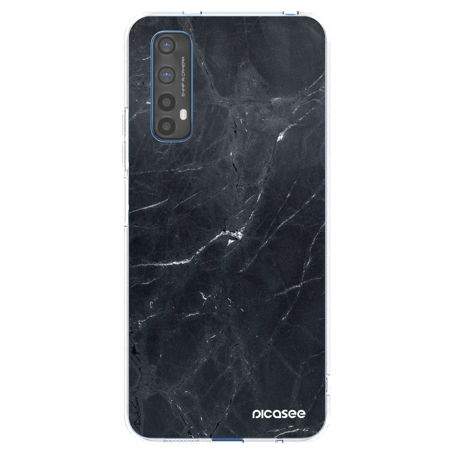Picasee διαφανής θήκη σιλικόνης Realme 7 - Black marble