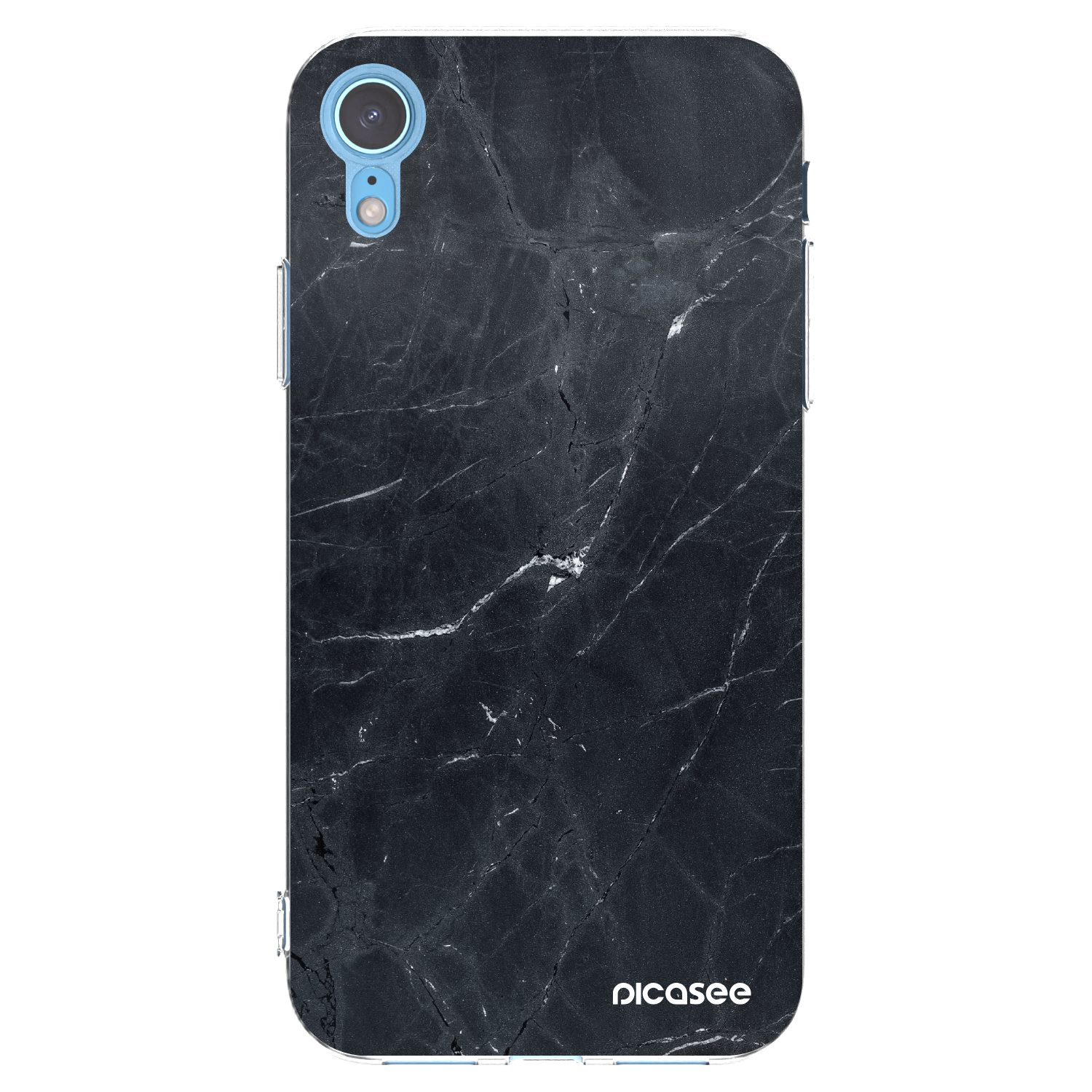 Picasee διαφανής θήκη σιλικόνης Apple iPhone XR - Black marble