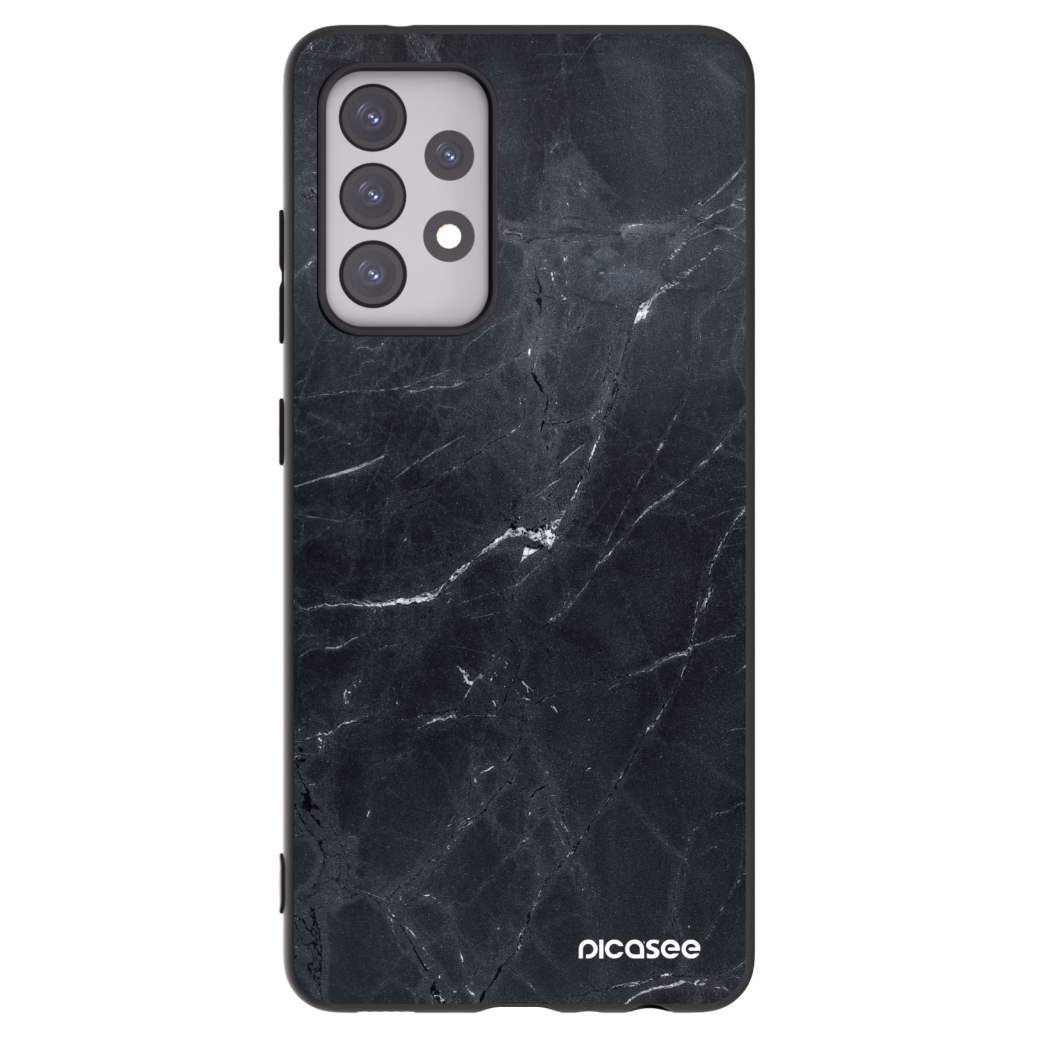 Picasee Μαύρη θήκη σιλικόνης για Samsung Galaxy A52s 5G A528B - Black marble