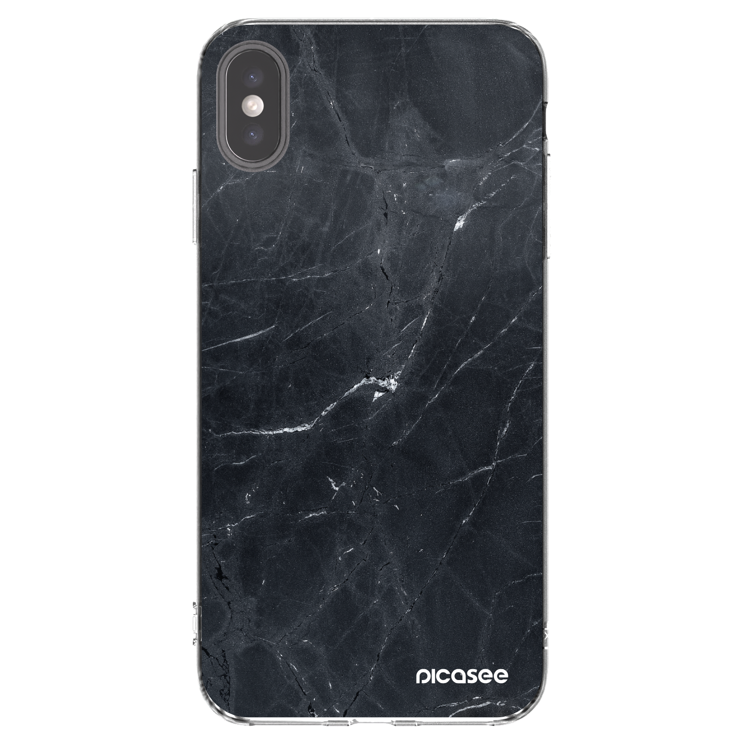 Picasee διαφανής θήκη σιλικόνης Apple iPhone XS Max - Black marble