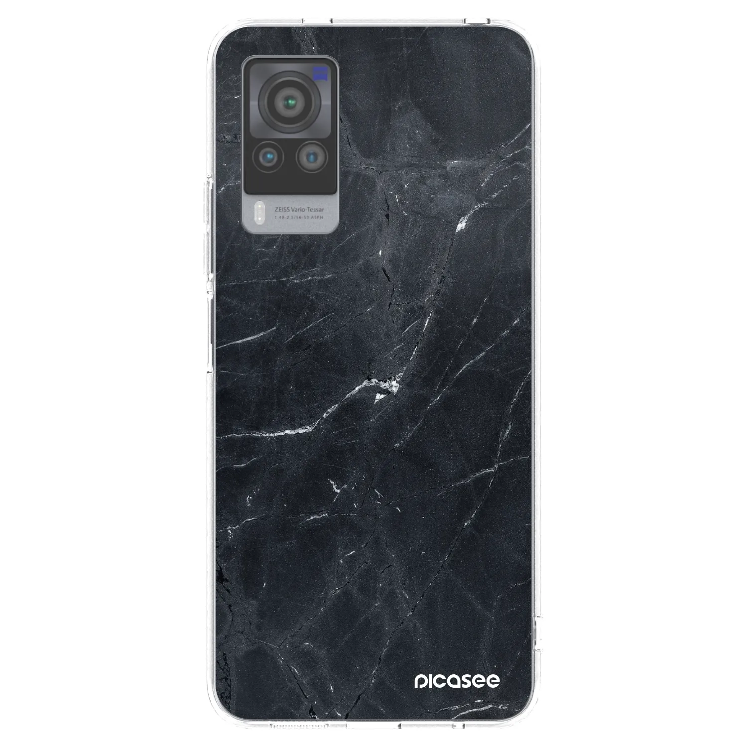 Picasee διαφανής θήκη σιλικόνης Vivo X60 Pro 5G - Black marble