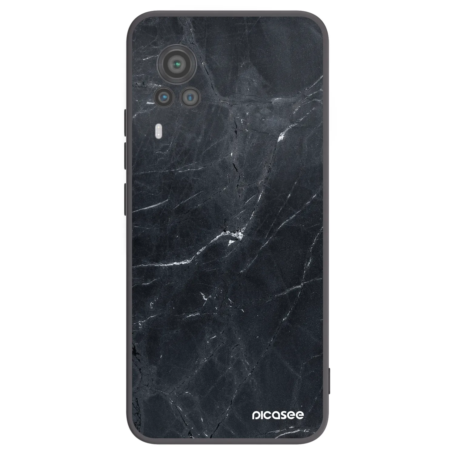 Picasee Μαύρη θήκη σιλικόνης για Vivo X60 Pro 5G - Black marble
