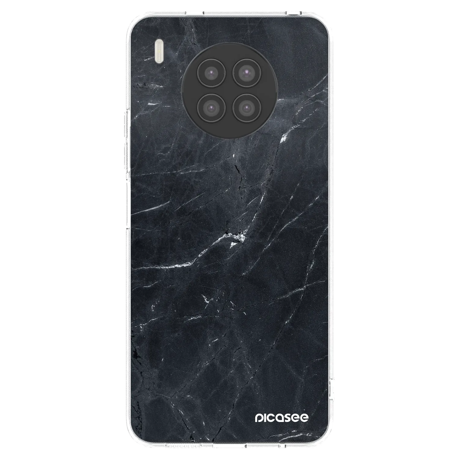 Picasee διαφανής θήκη σιλικόνης Huawei Nova 8i - Black marble