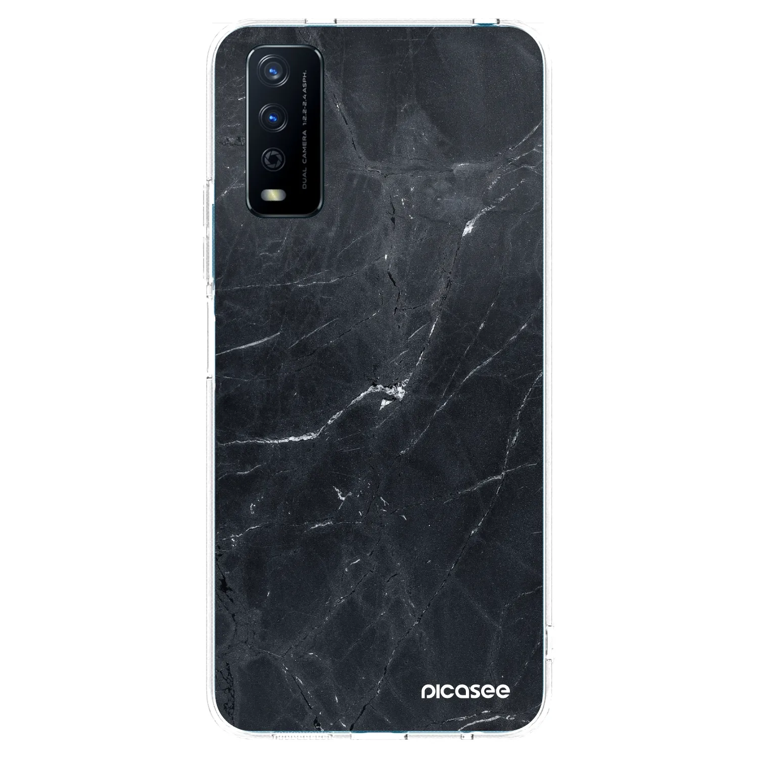 Picasee διαφανής θήκη σιλικόνης Vivo Y11s - Black marble