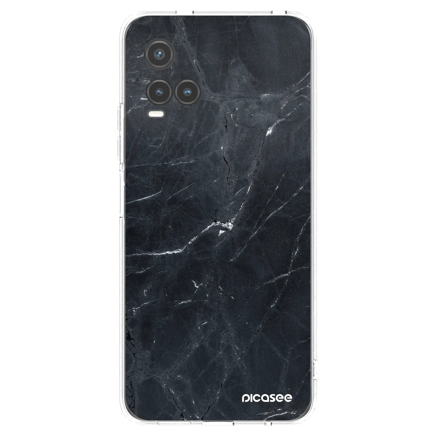 Picasee διαφανής θήκη σιλικόνης Vivo Y33s - Black marble