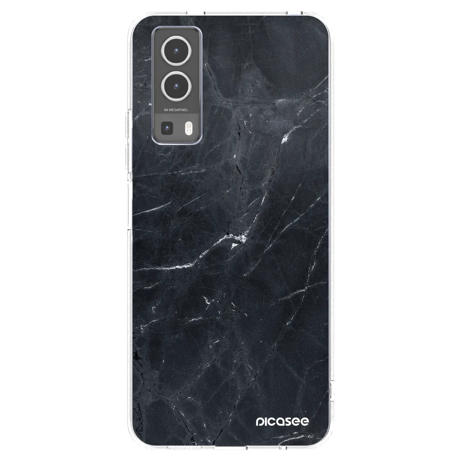 Picasee διαφανής θήκη σιλικόνης Vivo Y72 5G - Black marble