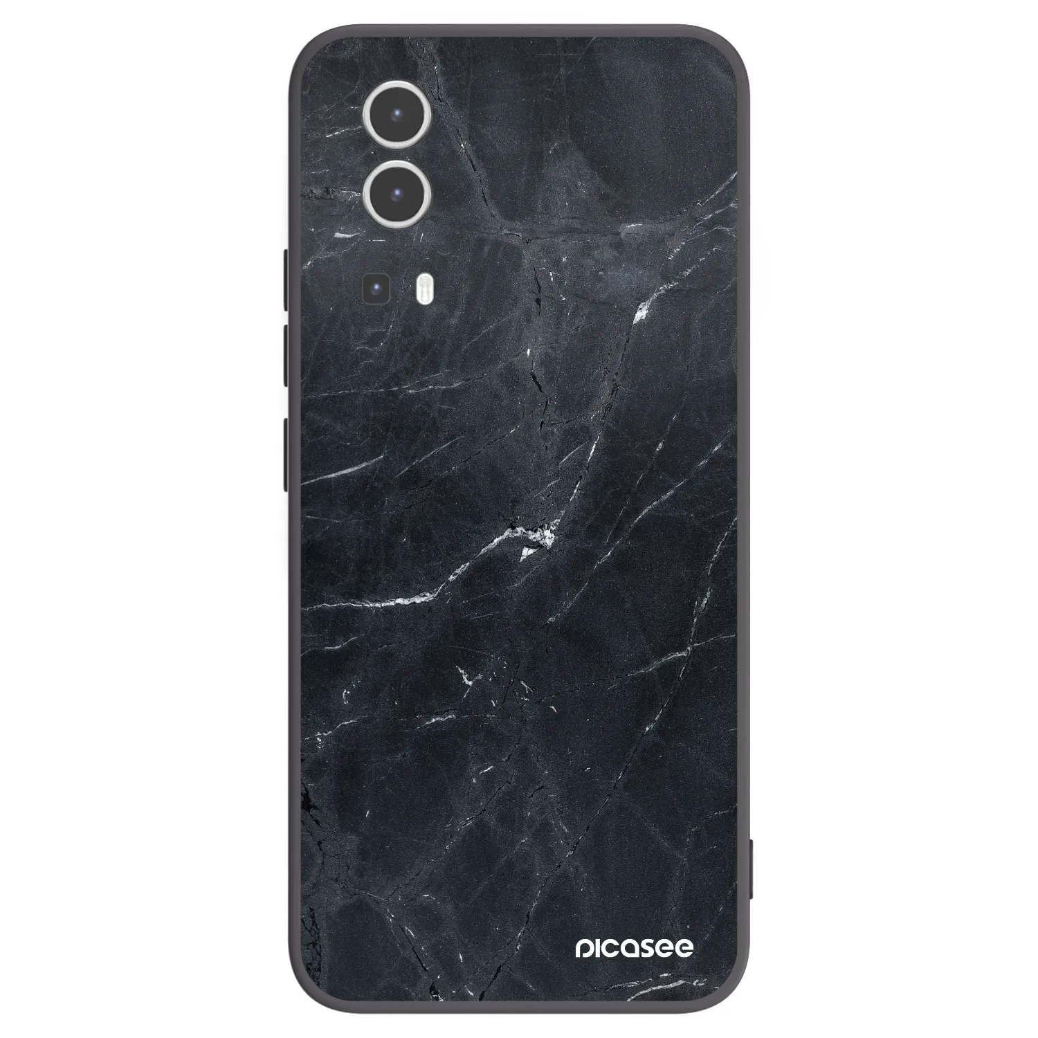 Picasee Μαύρη θήκη σιλικόνης για Vivo Y72 5G - Black marble