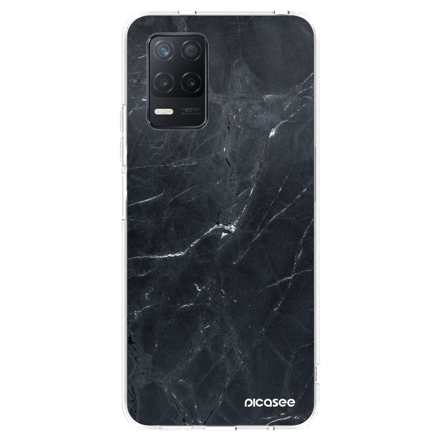 Picasee διαφανής θήκη σιλικόνης Realme 8 5G - Black marble
