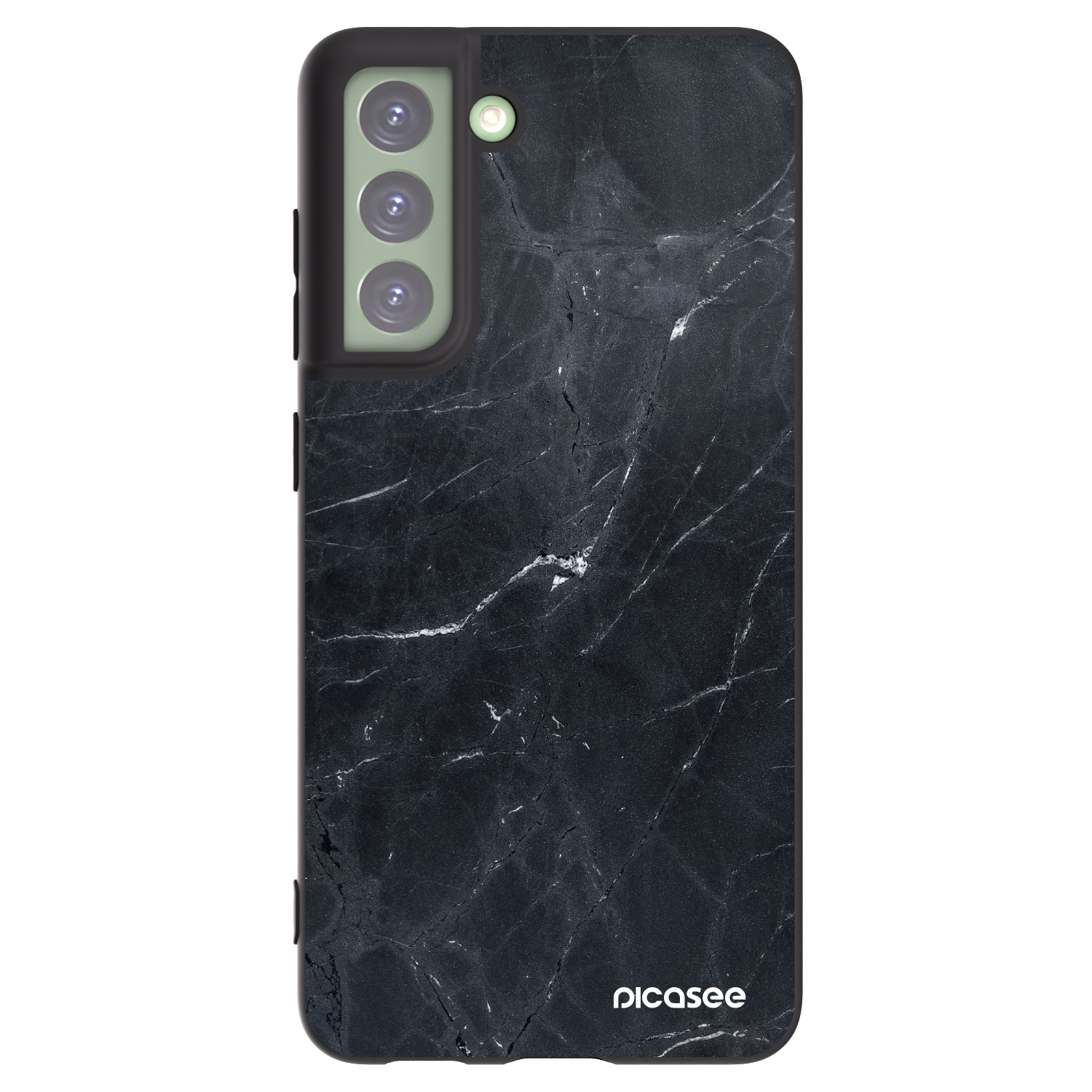 Picasee Μαύρη θήκη σιλικόνης για Samsung Galaxy S21 FE 5G - Black marble