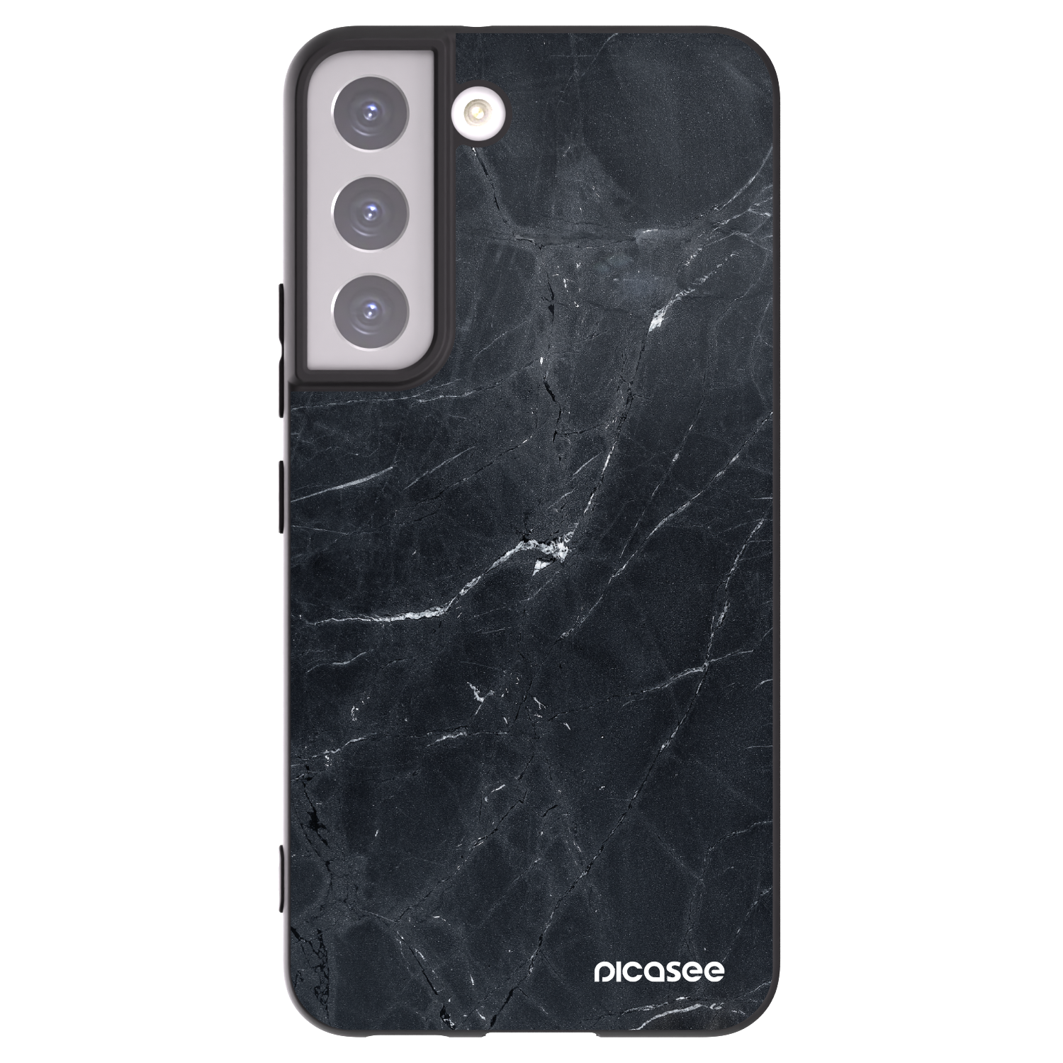 Picasee Μαύρη θήκη σιλικόνης για Samsung Galaxy S22 5G - Black marble