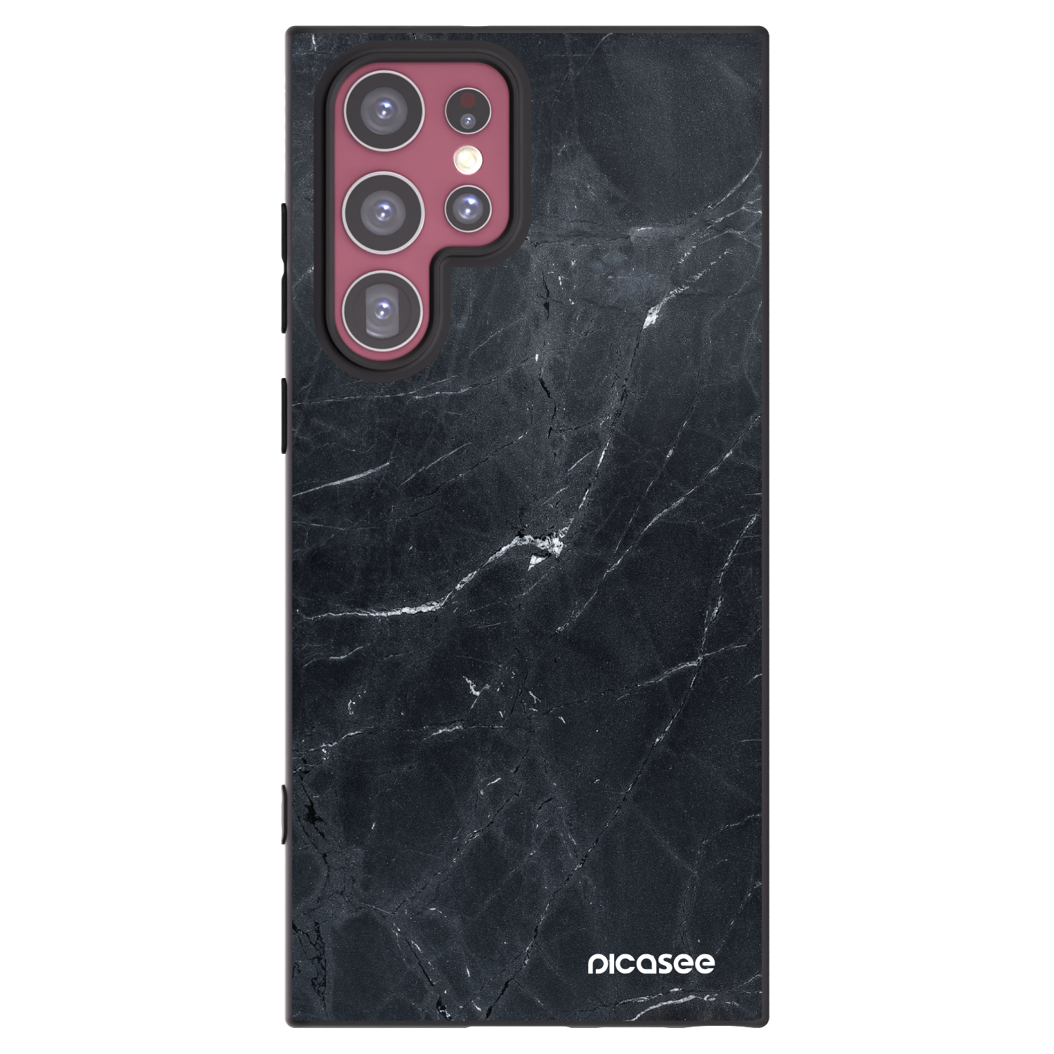 Picasee Μαύρη θήκη σιλικόνης για Samsung Galaxy S22 Ultra 5G - Black marble
