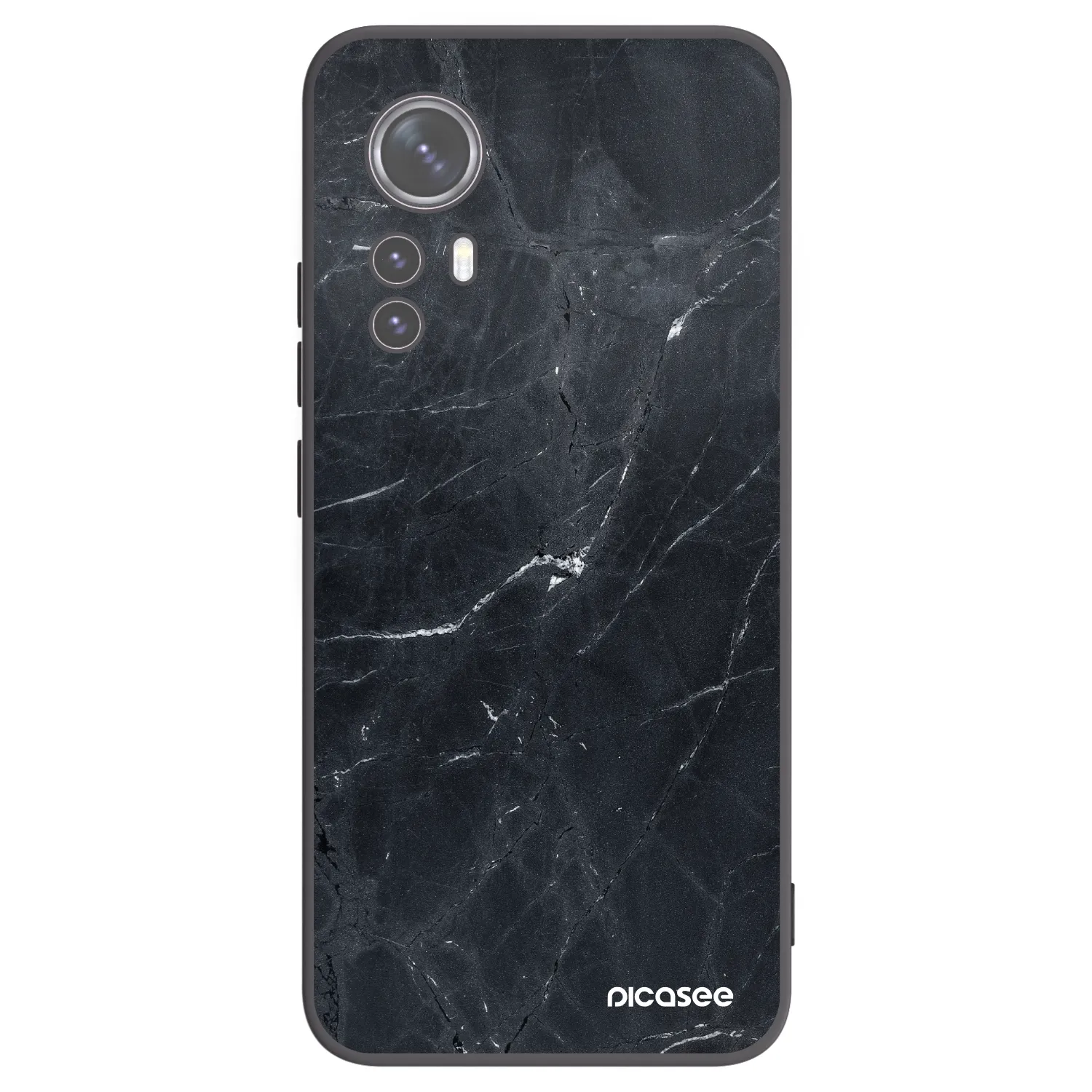 Picasee Μαύρη θήκη σιλικόνης για Xiaomi 12 - Black marble