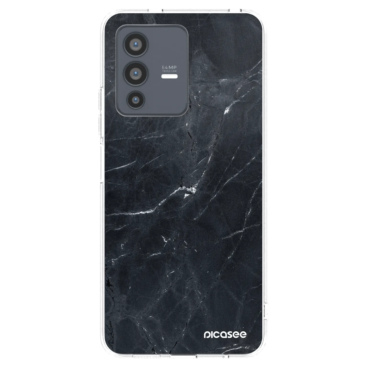 Picasee διαφανής θήκη σιλικόνης Vivo V23 5G - Black marble