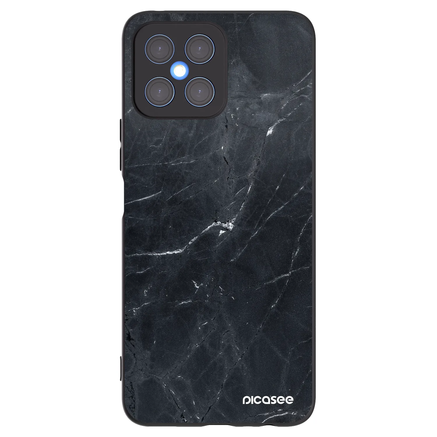 Picasee Μαύρη θήκη σιλικόνης για Honor X8 4G - Black marble