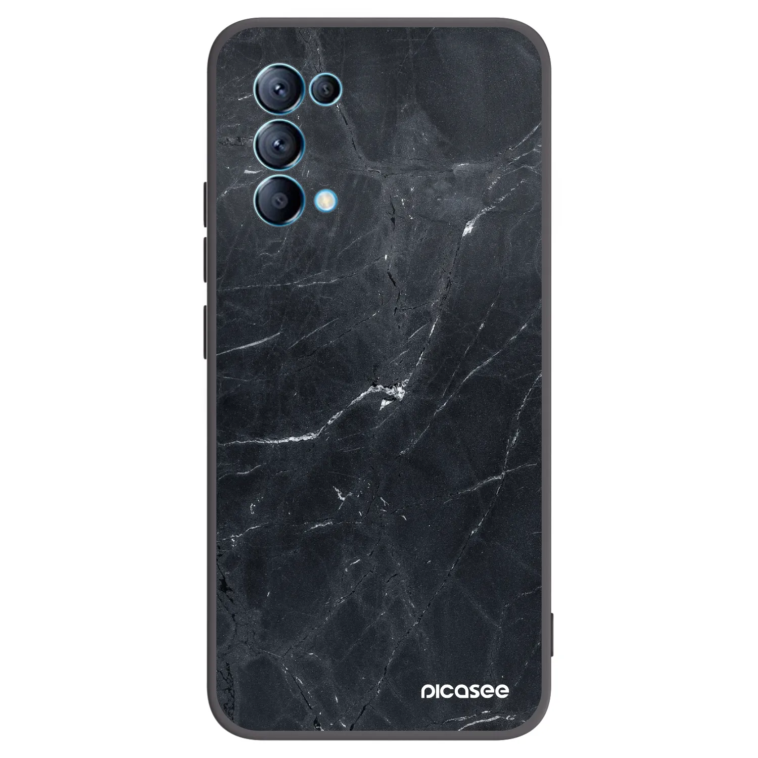 Picasee Μαύρη θήκη σιλικόνης για OPPO Reno 5 5G - Black marble