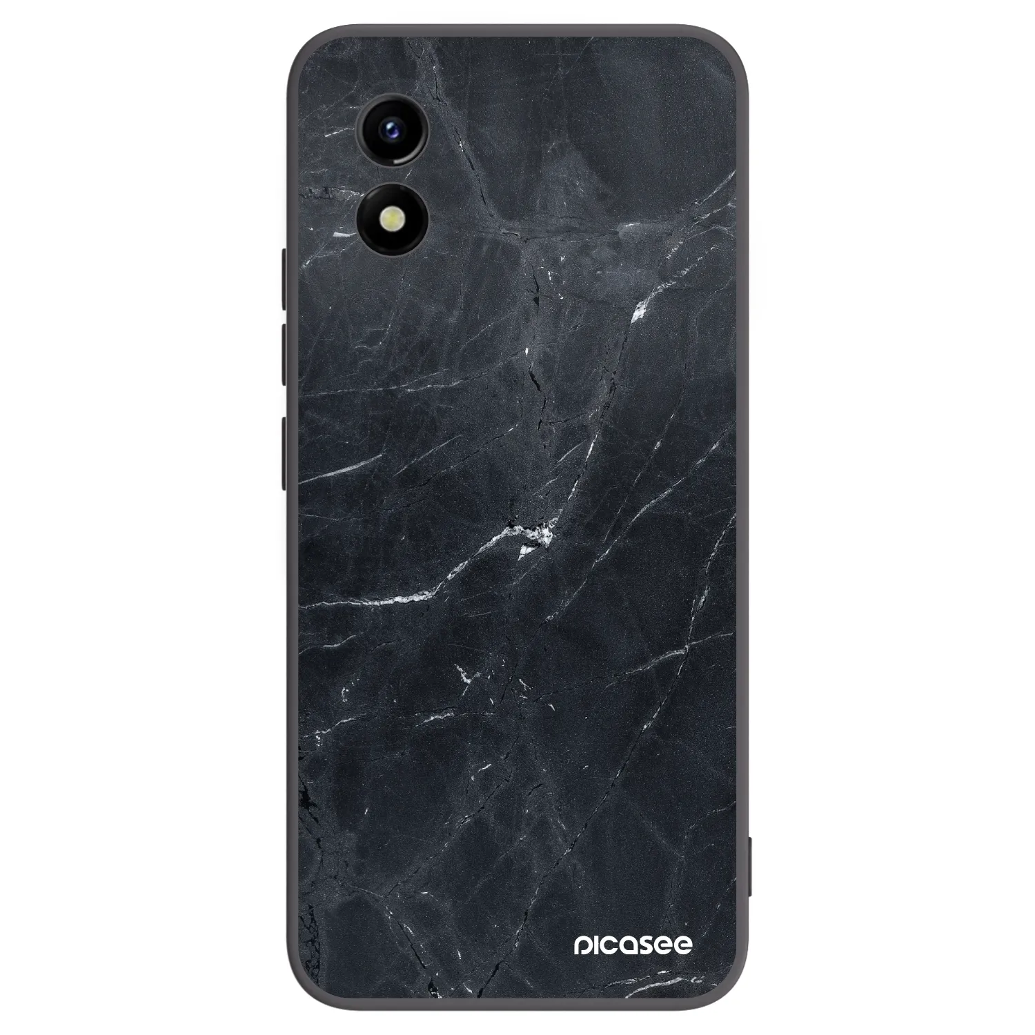 Picasee Μαύρη θήκη σιλικόνης για Vivo Y01 - Black marble